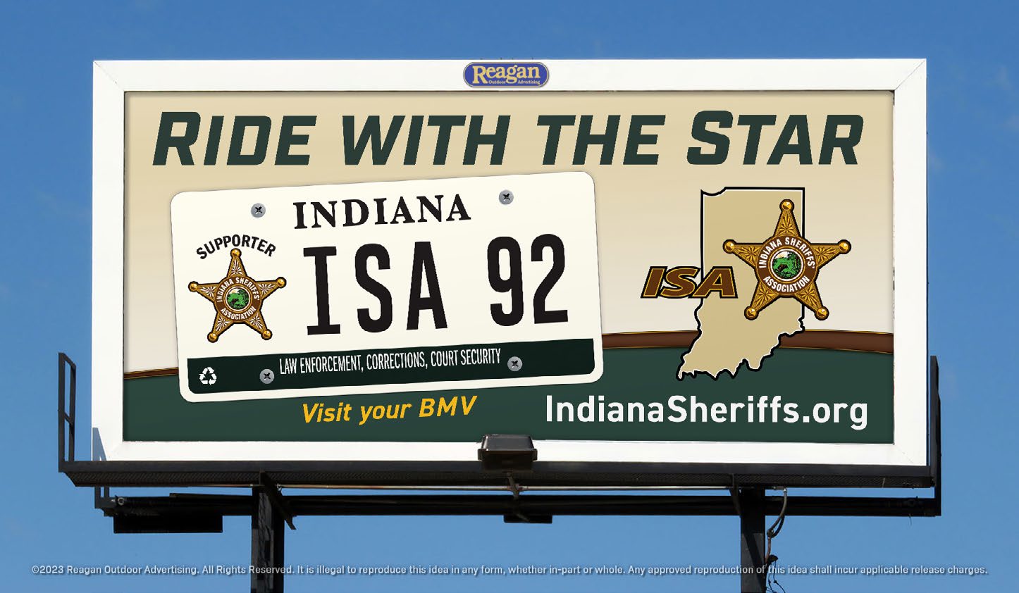 Ride with the star license plate billboard.